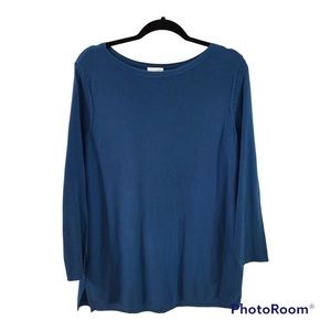 J. Jill Blue Tunic Sweater Women’s Size Large Petite EUC